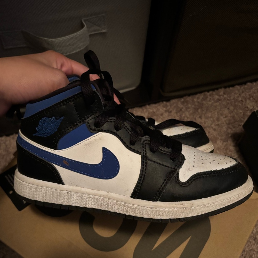Blue black & white air Jordan’s